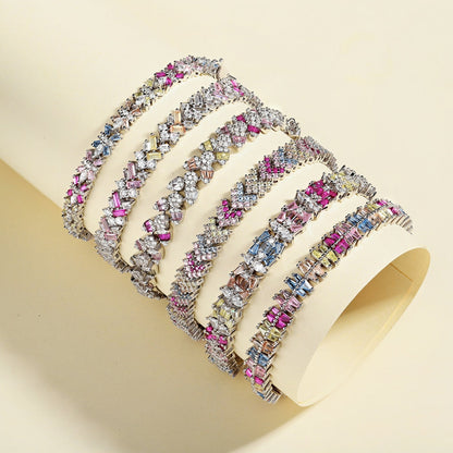 [Am jewelry]Radiant Colorful Emerald Cut Party Bracelet