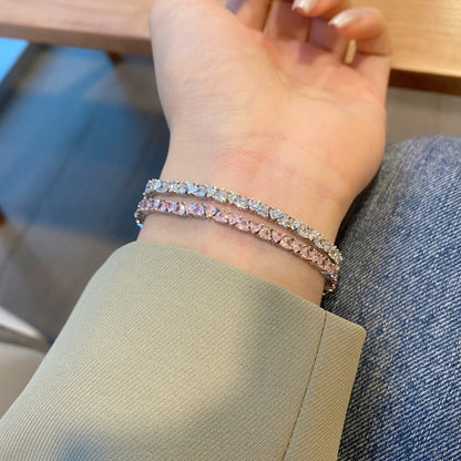 [Am jewelry]Dazzling Romantic Heart Shape Lover Bracelet
