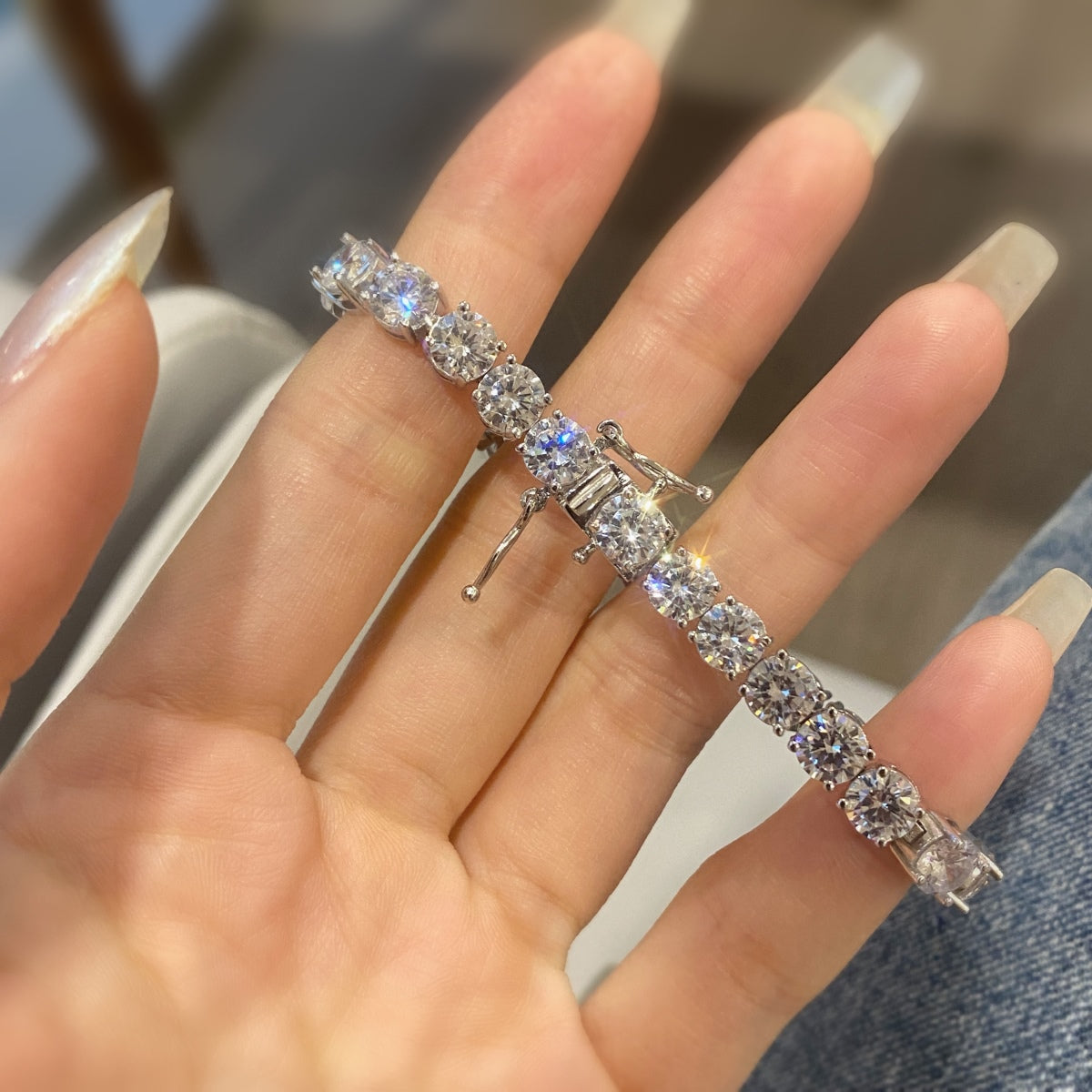 [Am jewelry]0.75 Carat Dazzling Round Cut Wedding Bracelet