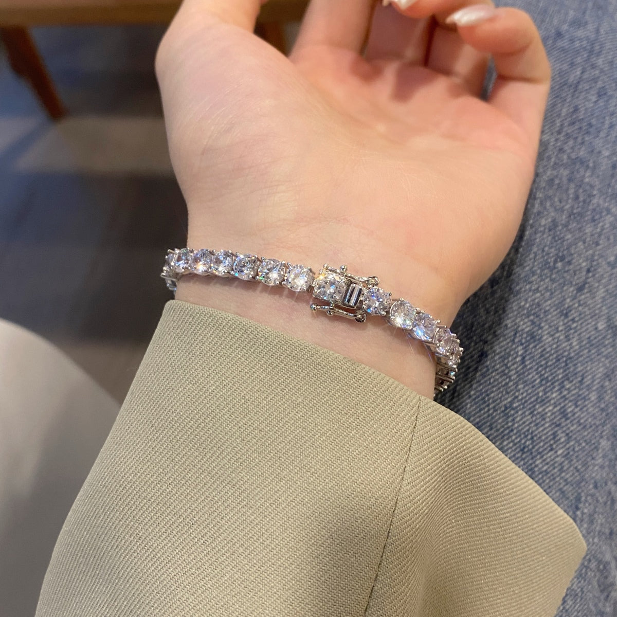 [Am jewelry]Ornate Sparkling Round Cut Wedding Bracelet