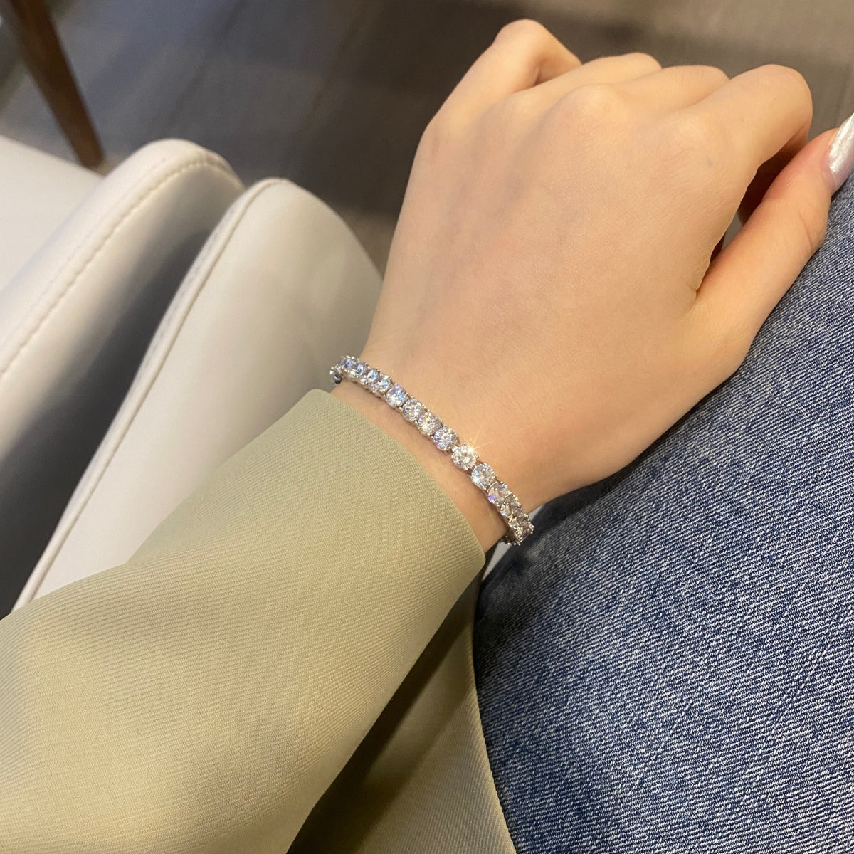 [Am jewelry]Ornate Sparkling Round Cut Wedding Bracelet
