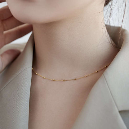 [Am jewelry]Small Bead Clavicle Chain Simple Necklace