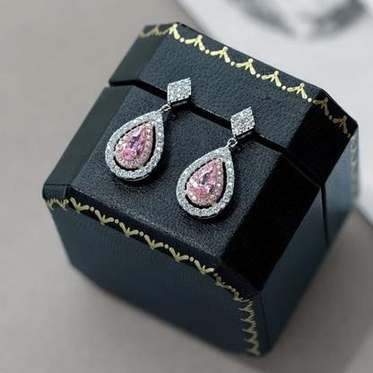 [Am jewelry]Ornate Delicate Water Drop Shape Banquet Earrings