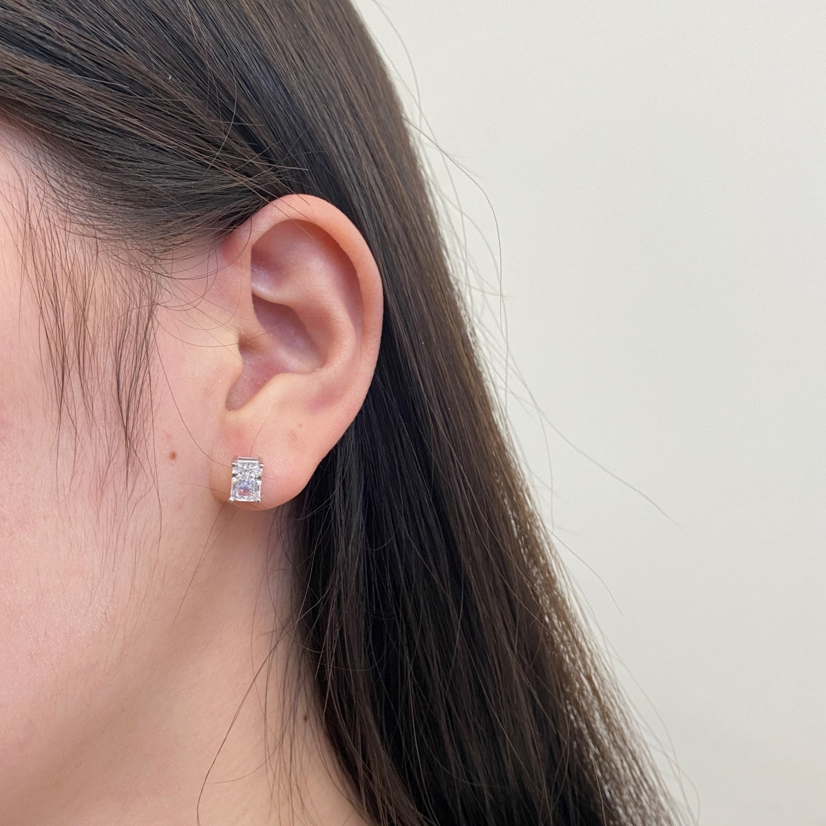 [Am jewelry]Radiant Luxurious Princess Cut Daily Earrings