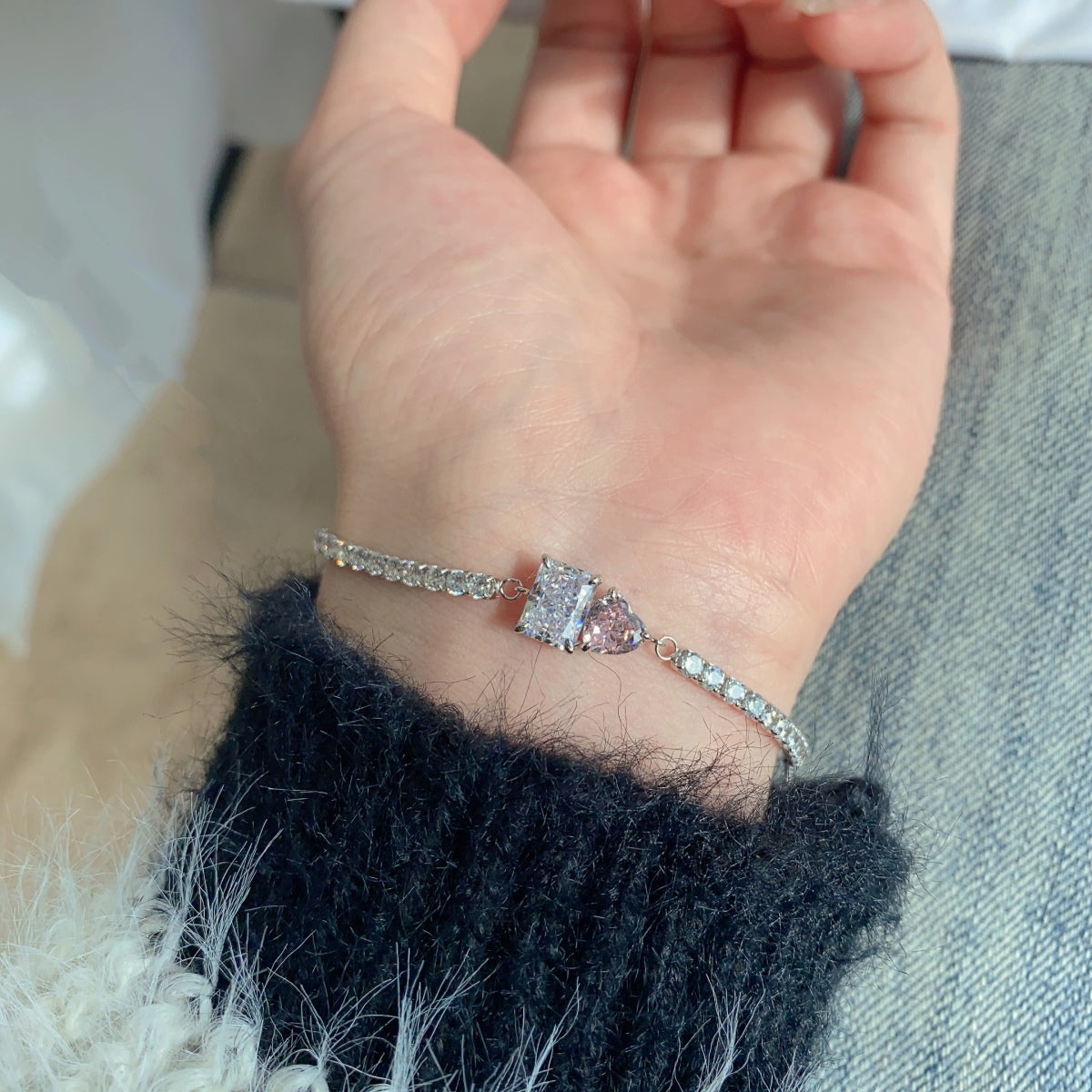 [Am jewelry]Dazzling Unique Multi Shape Lover Bracelet