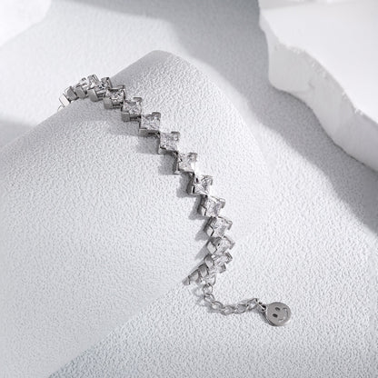 [Am jewelry]0.5 Carat Ornate Princess Cut Daily Bracelet