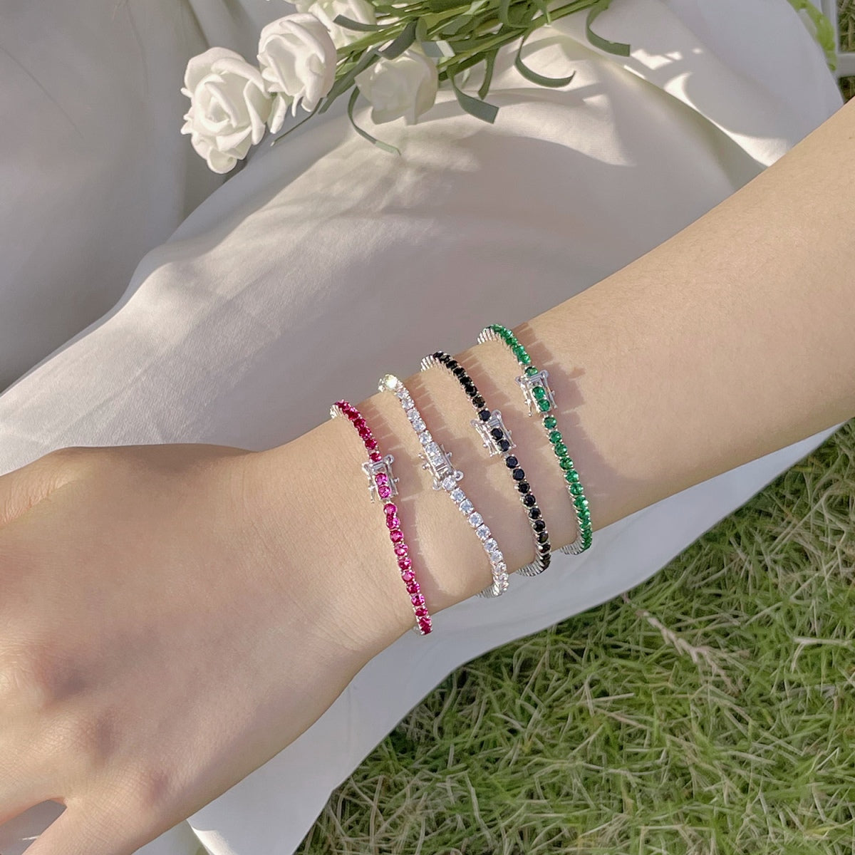 [Am jewelry]Radiant Colorful Round Cut Party Bracelet