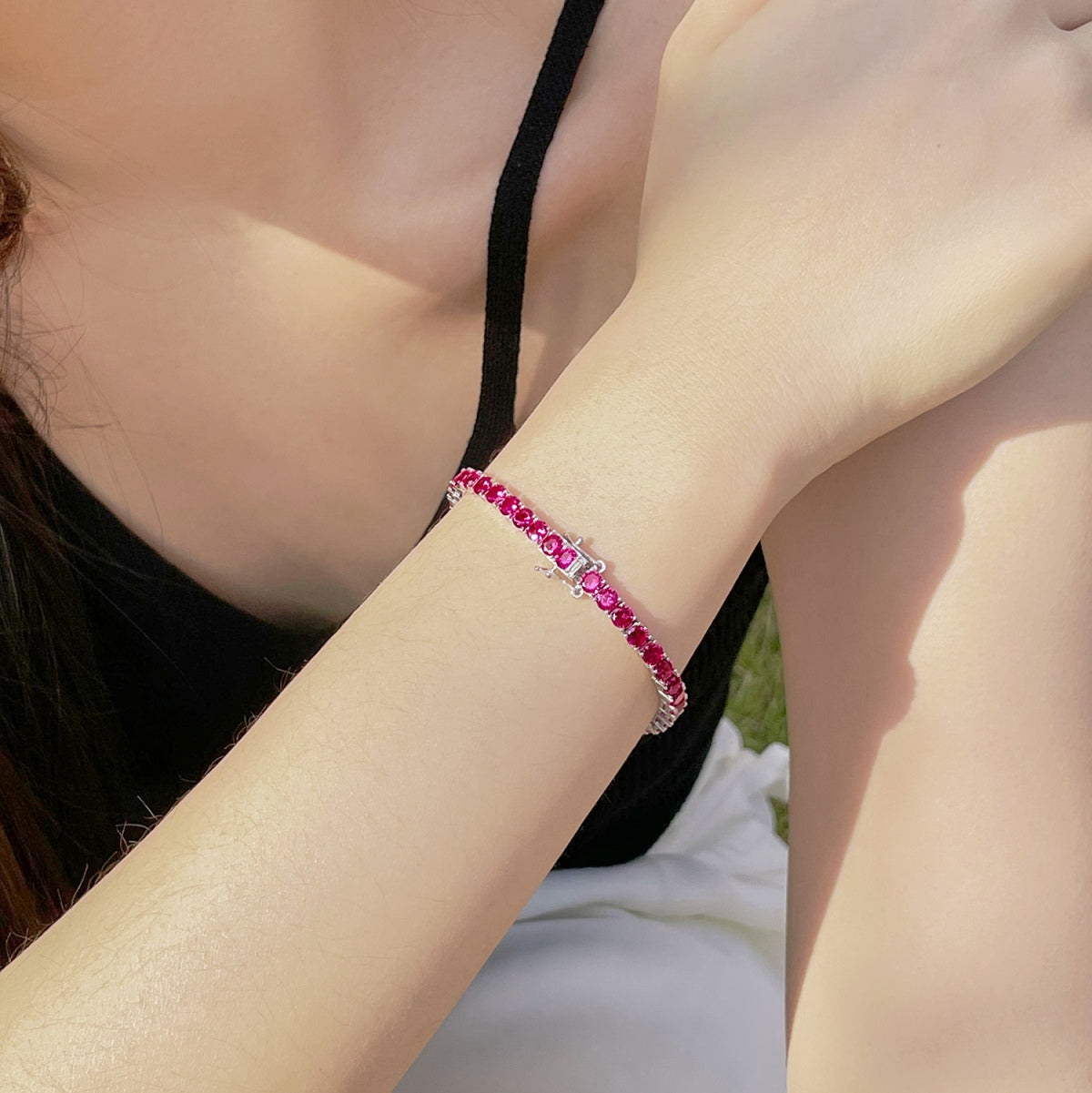 [Am jewelry]Radiant Colorful Round Cut Party Bracelet