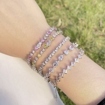 [Am jewelry]Dazzling Romantic Heart Shape Lover Bracelet