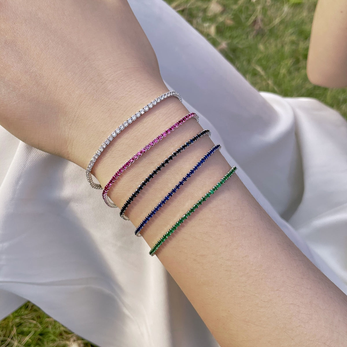 [Am jewelry]Radiant Colorful Round Cut Party Bracelet