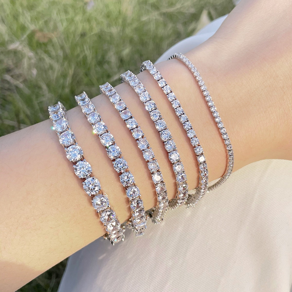 [Am jewelry]Luxurious Ornate Round Cut Tennis Bracelet