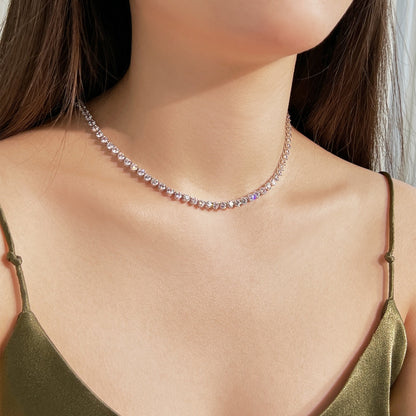[Am jewelry]Ornate Heart Cut Tennis Necklace