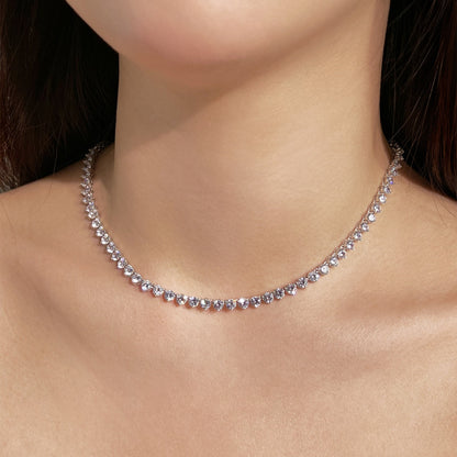 [Am jewelry]Ornate Heart Cut Tennis Necklace