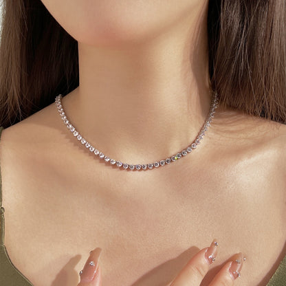 [Am jewelry]Ornate Heart Cut Tennis Necklace