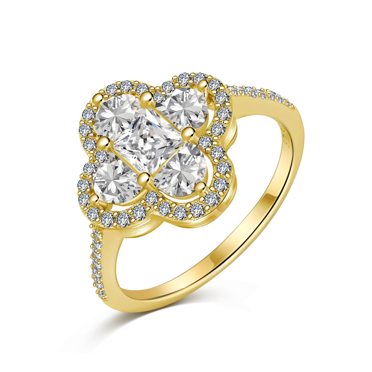 [Am jewelry]Luxurious Eternity Flower Shape Banquet Ring