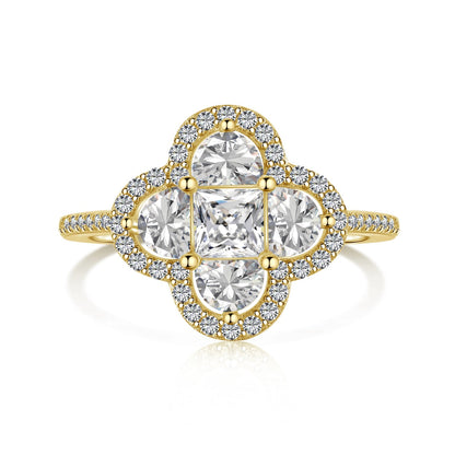 [Am jewelry]Luxurious Eternity Flower Shape Banquet Ring