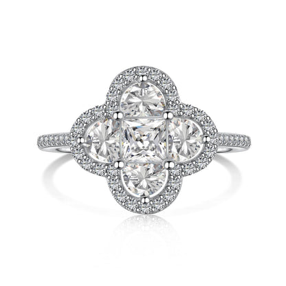 [Am jewelry]Luxurious Eternity Flower Shape Banquet Ring
