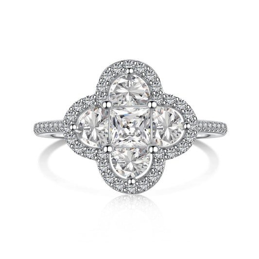 [Am jewelry]Luxurious Eternity Flower Shape Banquet Ring