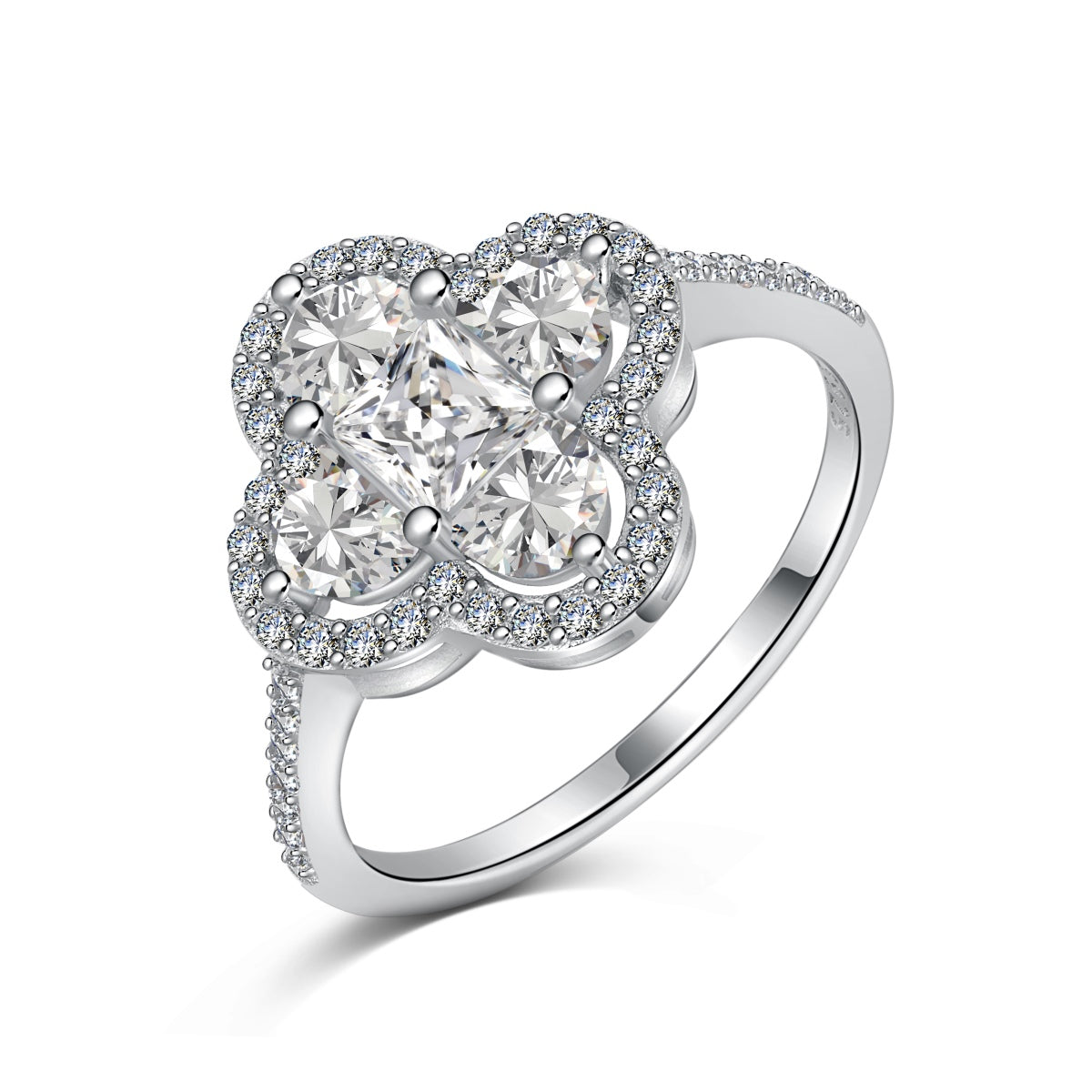 [Am jewelry]Luxurious Eternity Flower Shape Banquet Ring