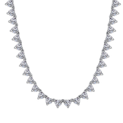 [Am jewelry]Ornate Heart Cut Tennis Necklace