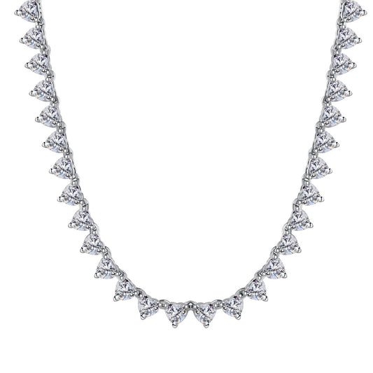 [Am jewelry]Ornate Heart Cut Tennis Necklace
