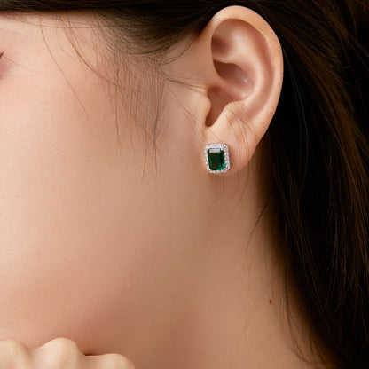 [Am jewelry]Luxurious Dainty Emerald Cut Banquet Earrings
