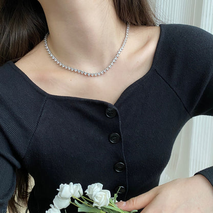 [Am jewelry]Ornate Heart Cut Tennis Necklace