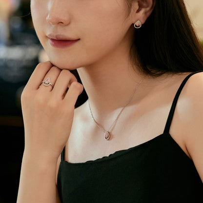 [Am jewelry]Sparkling Delicate Water Drop Shape Daily Earrings
