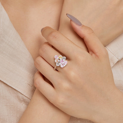 [Am jewelry]Sparkling Colorful Water Drop Shape Daily Ring