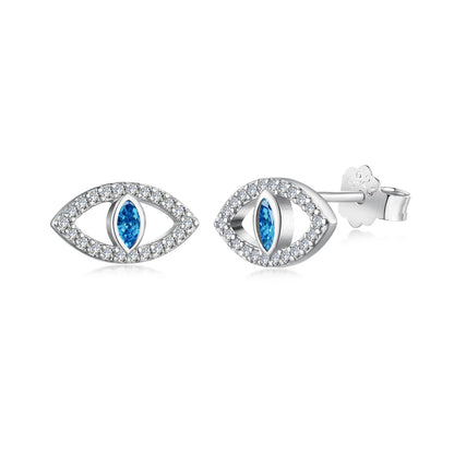 [Am jewelry]Blue Devil Eyes Hollow Stud Earrings