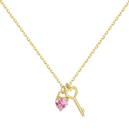 [Am jewelry]Unique Heart Shape Key Pendent Necklace
