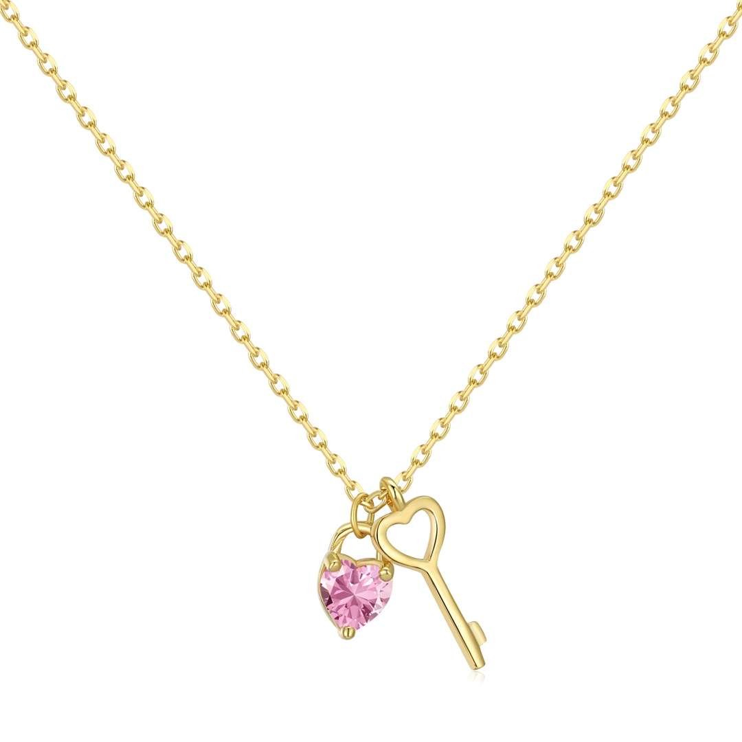 [Am jewelry]Unique Heart Shape Key Pendent Necklace