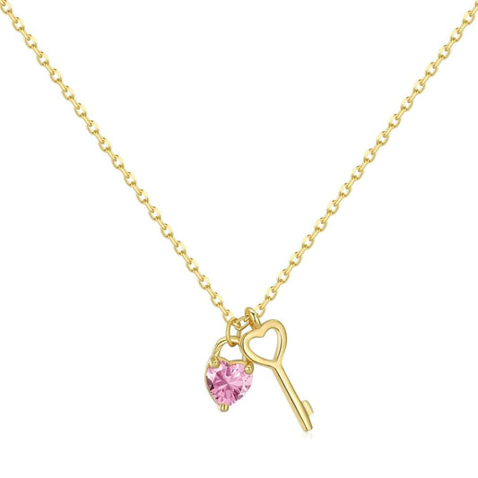 [Am jewelry]Unique Heart Shape Key Pendent Necklace