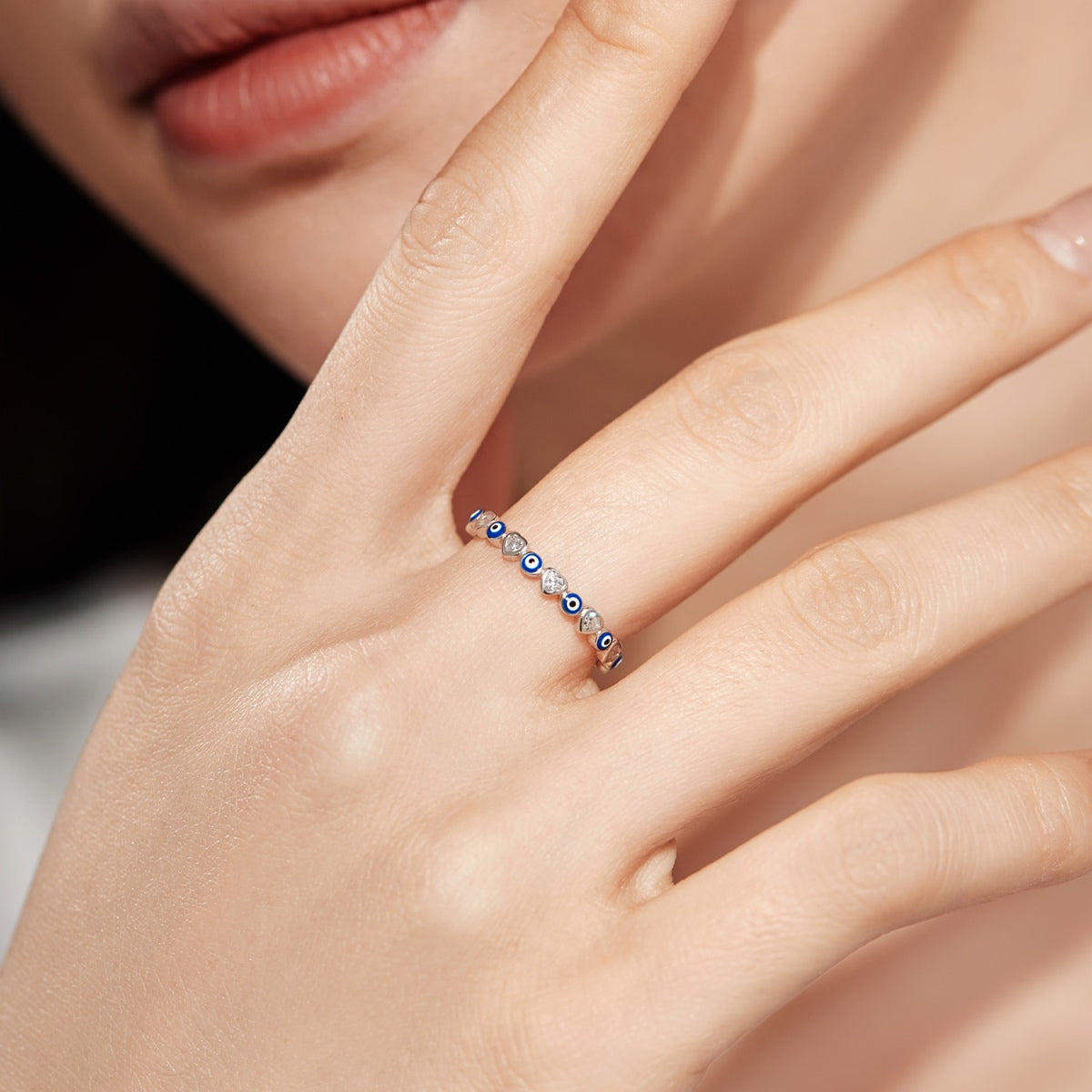 [Am jewelry]Radiant Colorful Round Shape Daily Ring