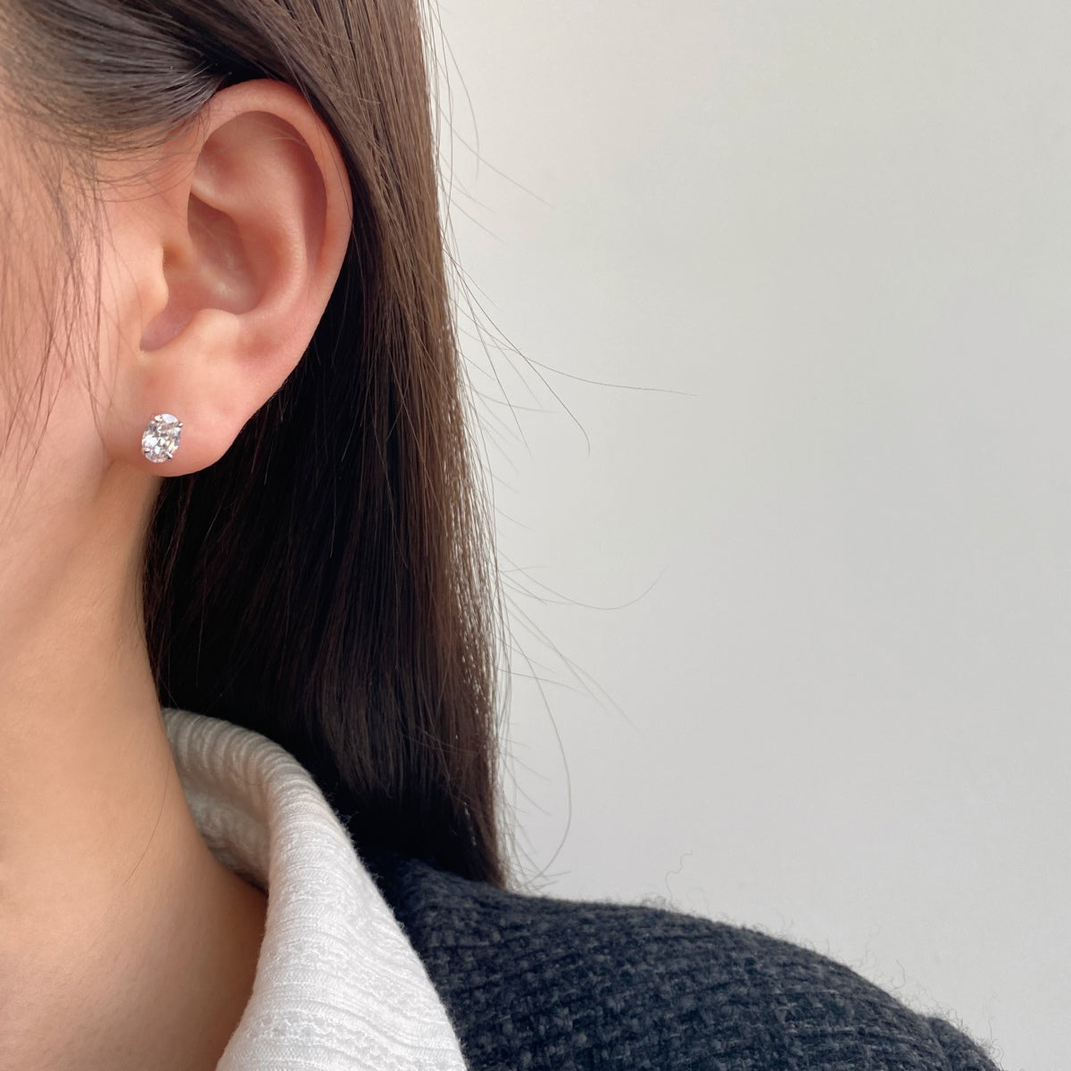[Am jewelry]Oval Classic Dignified Elegant Earrings