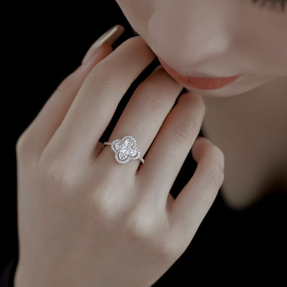 [Am jewelry]Luxurious Eternity Flower Shape Banquet Ring