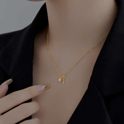 [Am jewelry]Unique Heart Shape Key Pendent Necklace