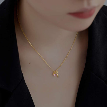 [Am jewelry]Unique Heart Shape Key Pendent Necklace