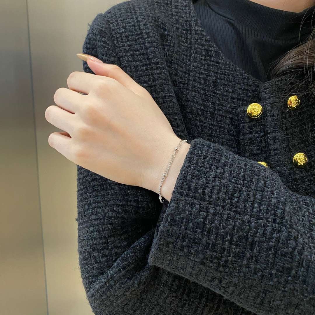 [Am jewelry]Delicate Bead Double Layer Bracelet