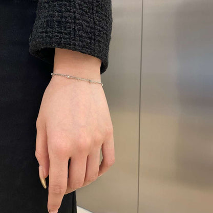 [Am jewelry]Delicate Bead Double Layer Bracelet