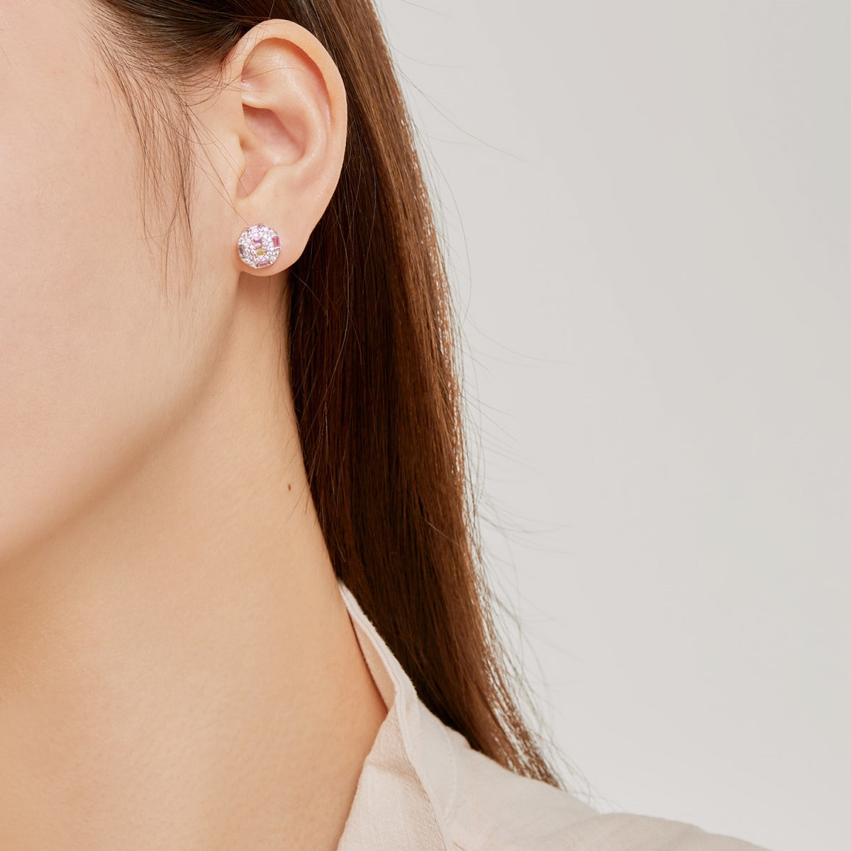 [Am jewelry]Ornate Colorful Octagon Shape Daily Earrings