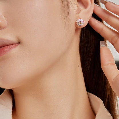 [Am jewelry]Ornate Colorful Octagon Shape Daily Earrings