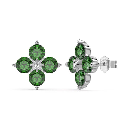 [Am jewelry]Four-Leaf Clover Eight-Pointed Star Earrings