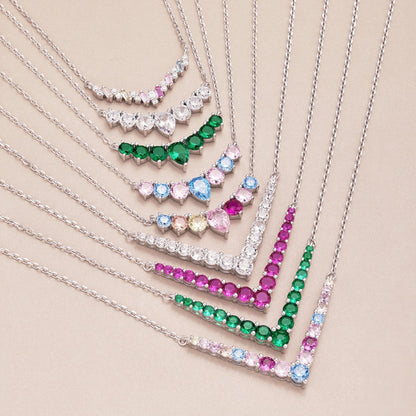 [Am jewelry]Dainty Colorful Heart Necklace