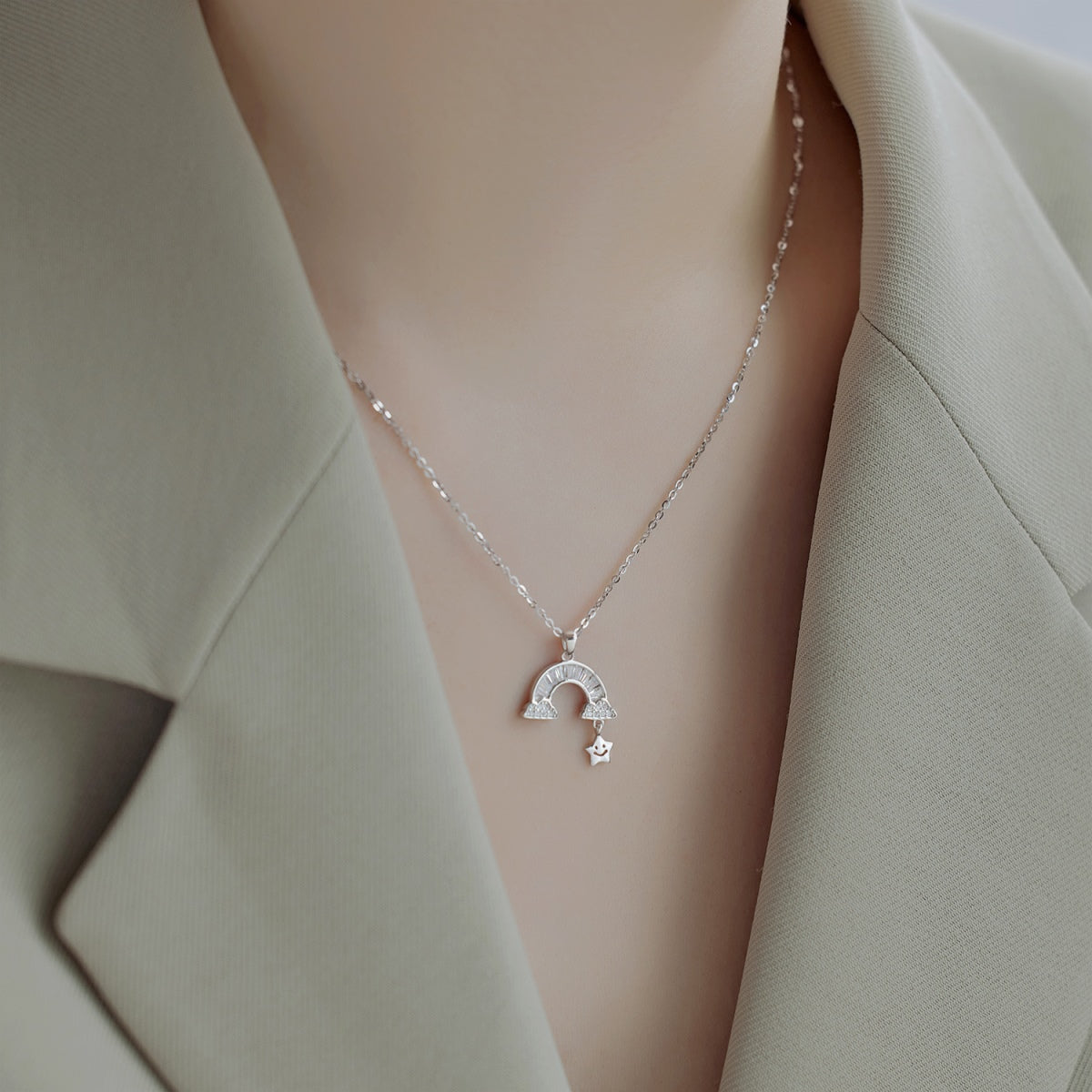 [Am jewelry]Unique Rainbow Star Necklace