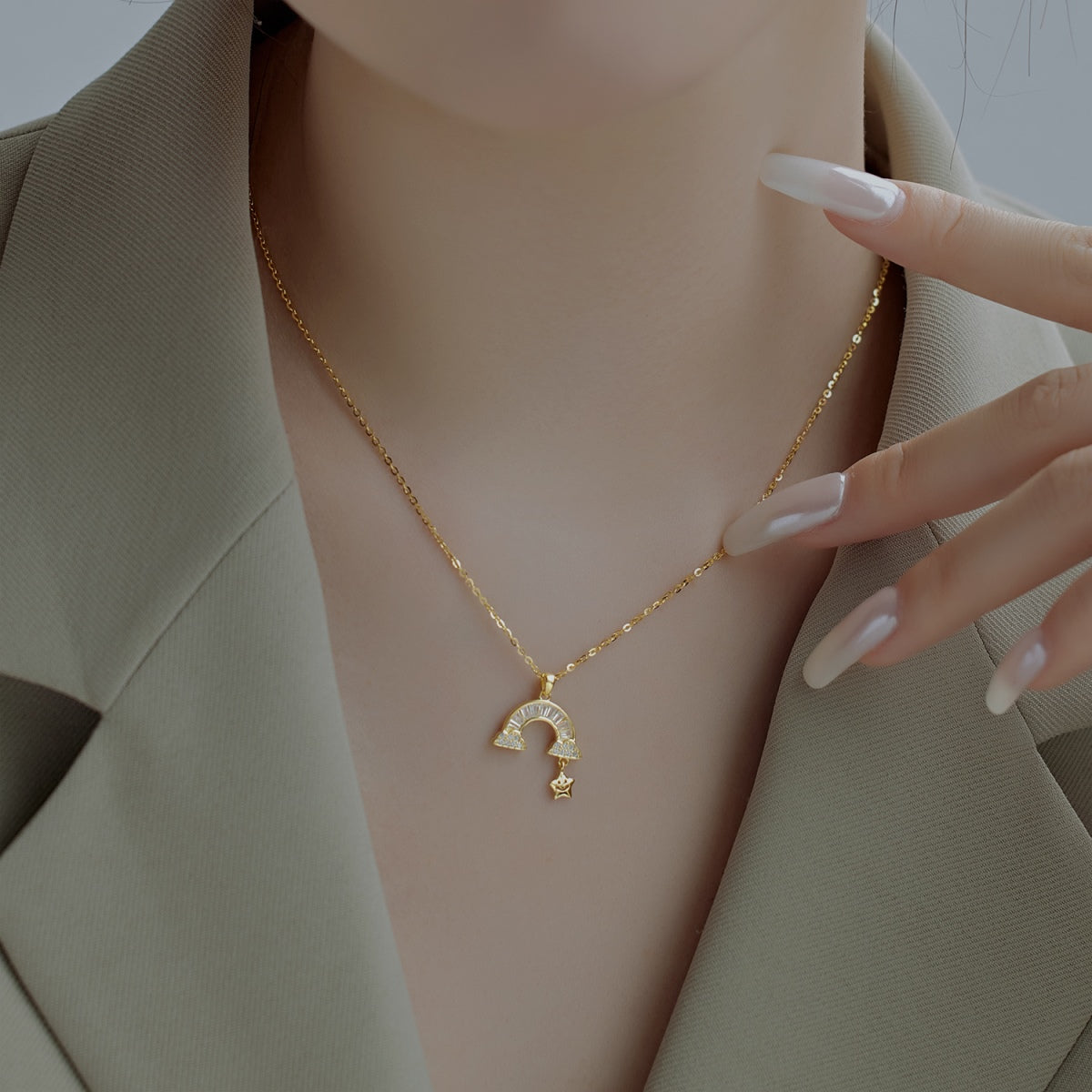 [Am jewelry]Unique Rainbow Star Necklace