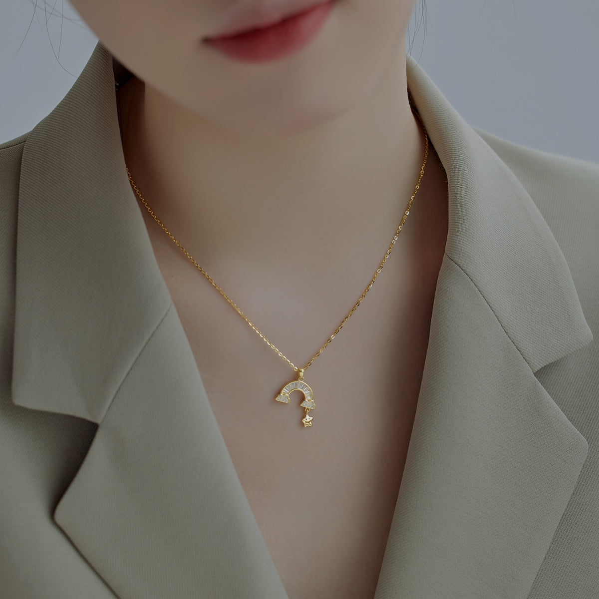 [Am jewelry]Unique Rainbow Star Necklace