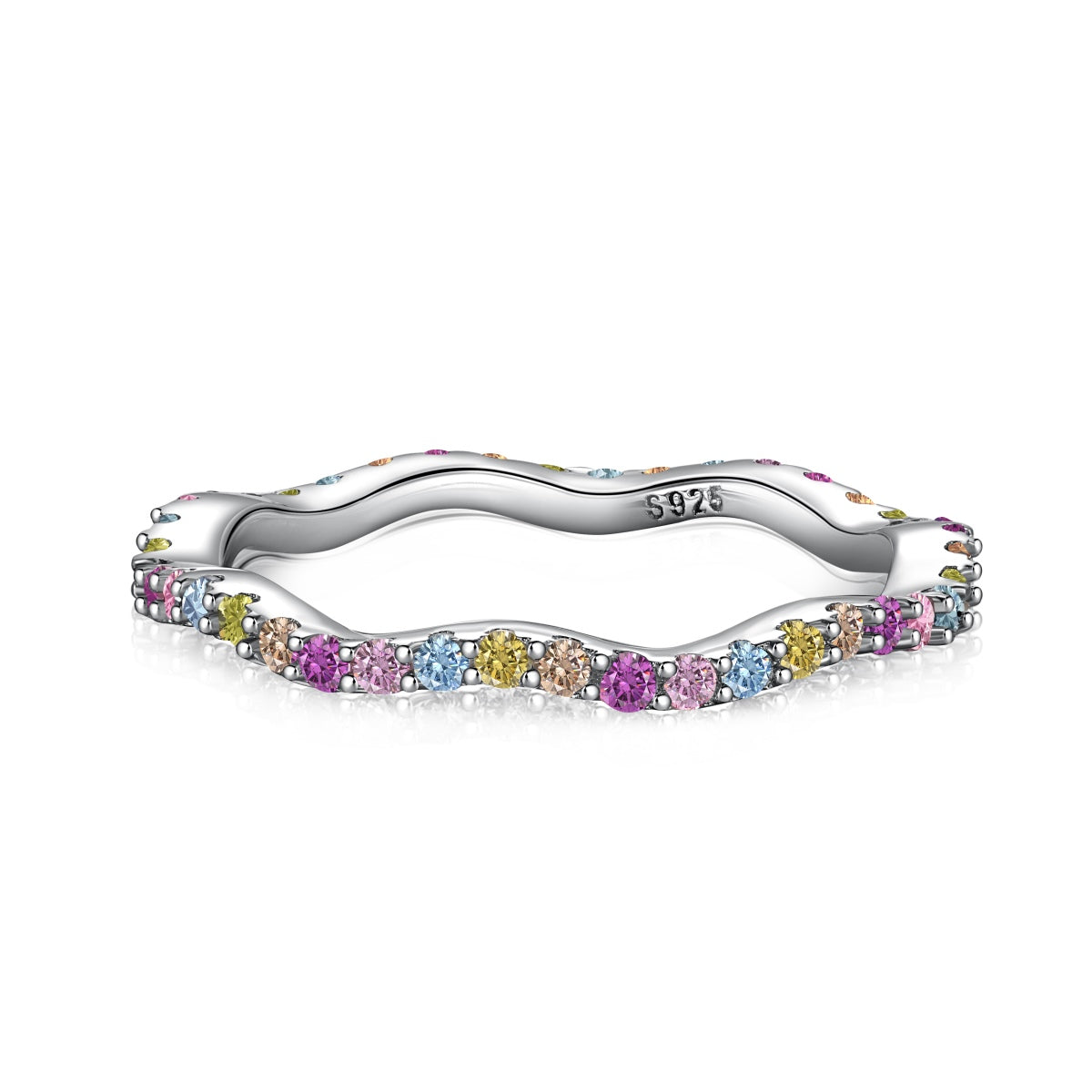 [Am jewelry]Dainty Colorful Round Cut Party Ring