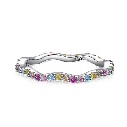 [Am jewelry]Dainty Colorful Round Cut Party Ring
