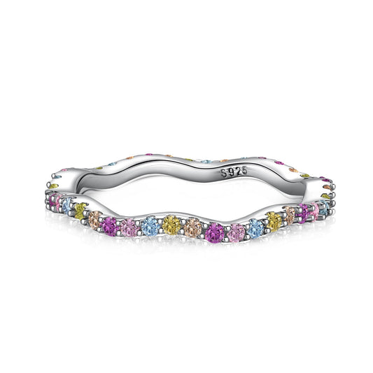 [Am jewelry]Dainty Colorful Round Cut Party Ring
